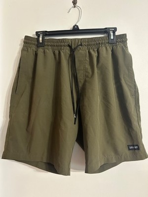 Volcom Olive Green Elastic-Waist Hybrid Shorts
