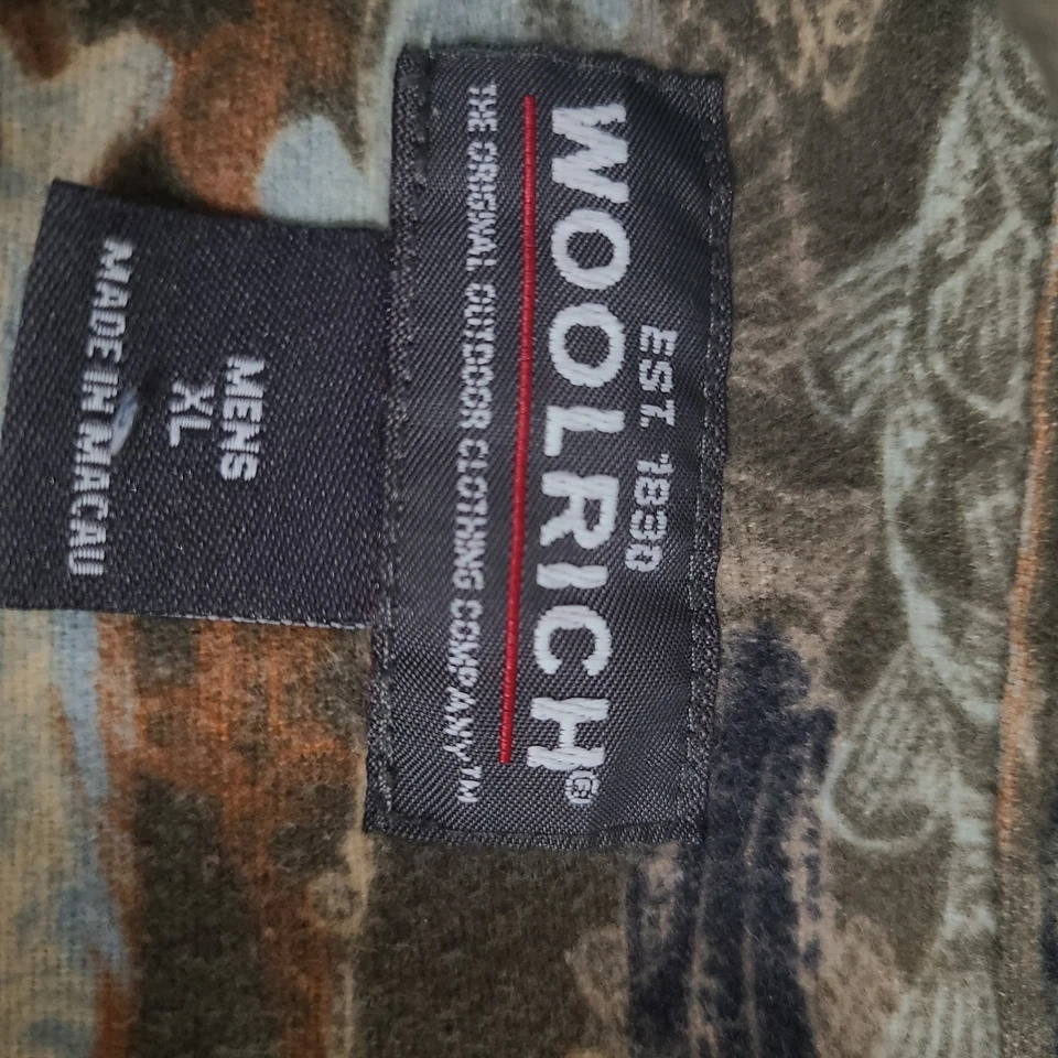 Camisa para hombre Woolrich Fish temática verde camuflaje exterior algodón - XL/A2 Foto 4 de 4