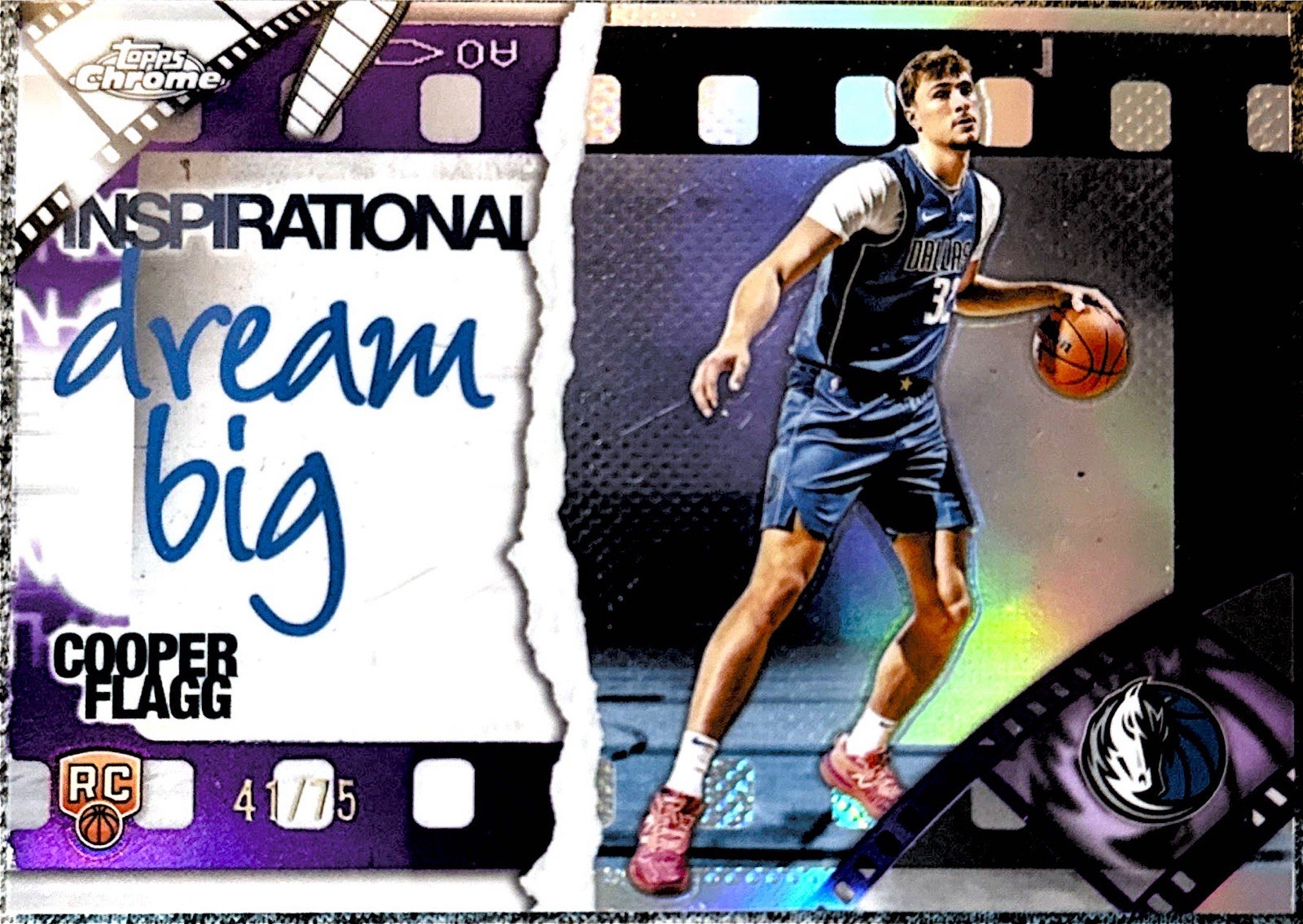 2025-26 Topps Chrome Cooper Flagg Inspirational Purple /75 SP #IP-18