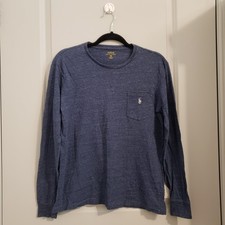 Polo Ralph Lauren Mens Long Sleeve Pocket T Shirt Navy Blue Size Small S