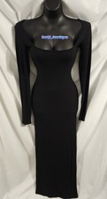 SKIMS Soft Lounge Long Sleeve Square Neck Dress Onyx AP-DRS-1701 Size MEDIUM