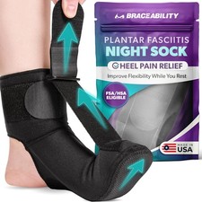Plantar Fasciitis Relief Night Splint Sock - Soft Achilles Tendonitis Brace f...