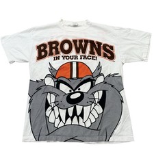 Vintage Taz Cleveland Browns Tazmanian Devil T-shirt 1993 AOP NFL Football