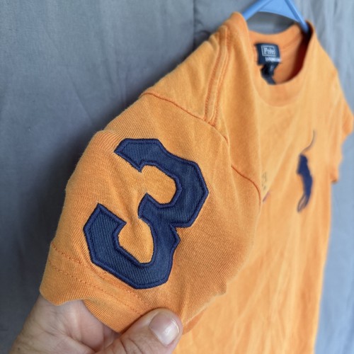 Ralph Lauren Kids' T-Shirt Size 5, Pony American Flag Orange 100% Cotton - Picture 3 of 6