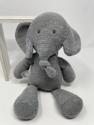NATTOU Knit Grey Gray Tembo Elephant Stuffed Animal Plush Lovey 10  Retired RARE