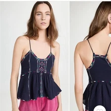 Isabel Marant Etoile Francesca blouse Blue Faded Night SZ 40/8 NWT $330