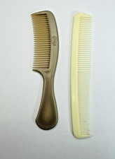 Vintage Goody Hair Combs USA Lot of 2 Brown  Cream Plastic