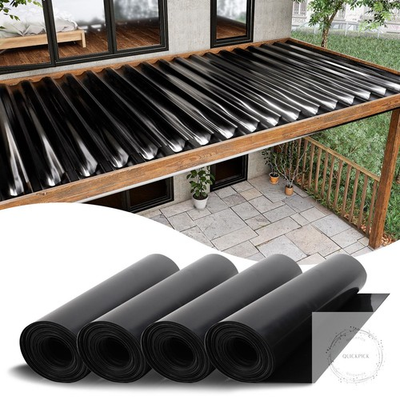 #ad 4 PCS 50FT Black Under Deck Drainage System Trough HDPE Waterproofing Membrane $270.51