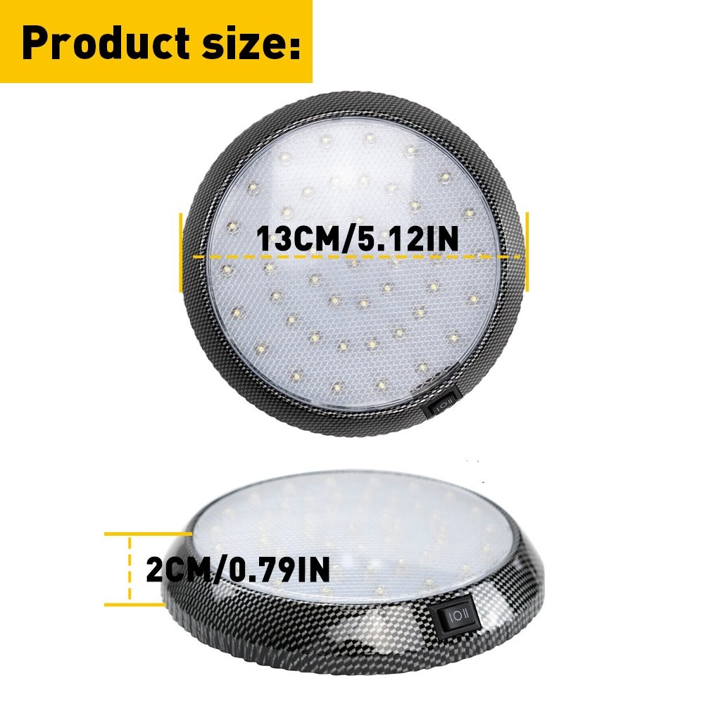 12V LED 5.12'' RV LED Interior Ceiling light fixtures Camper Cabinet Dome Lamp thumbnail 2
