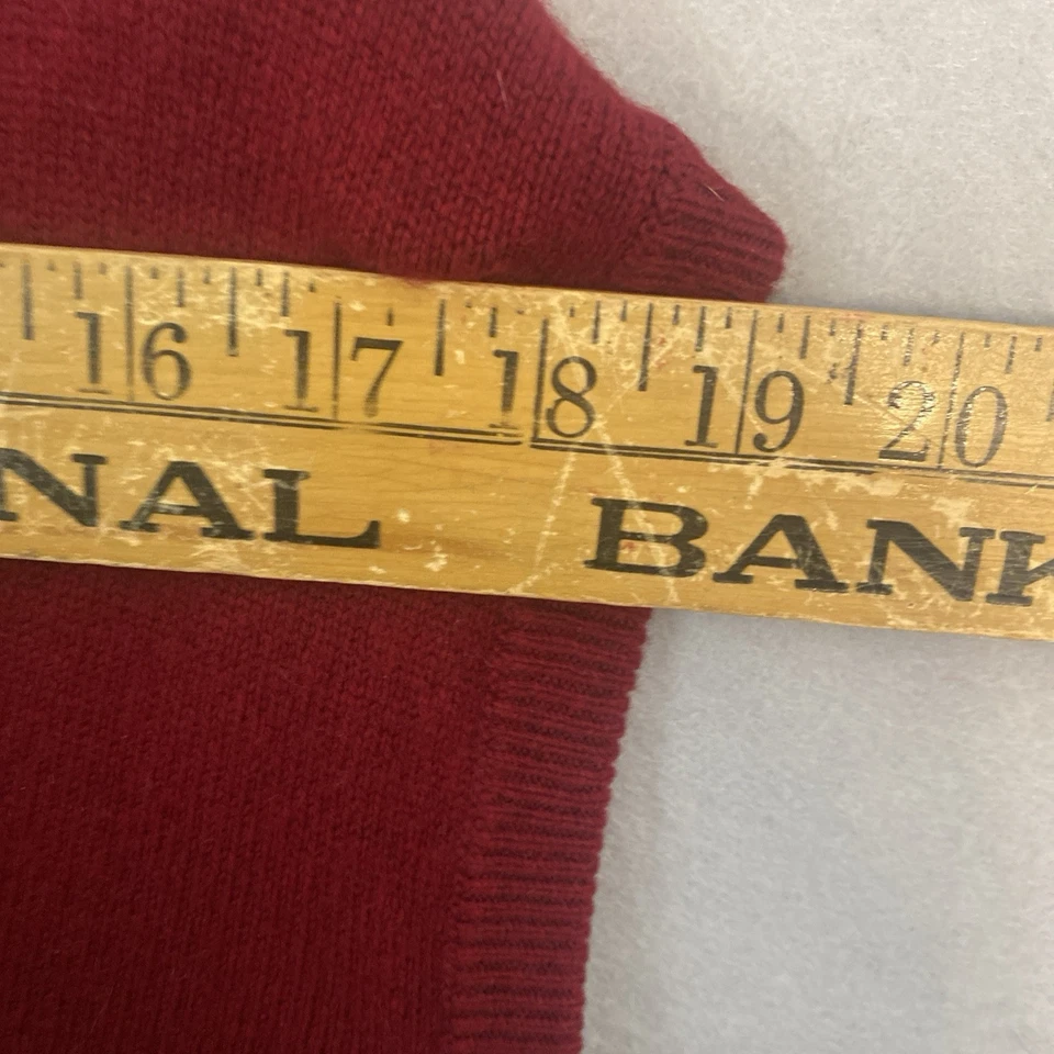 Allen Solly Men’s L Burgundy 100% Cashmere Sleeveless V Neck Sweater Vest Knit - Image 4 of 4