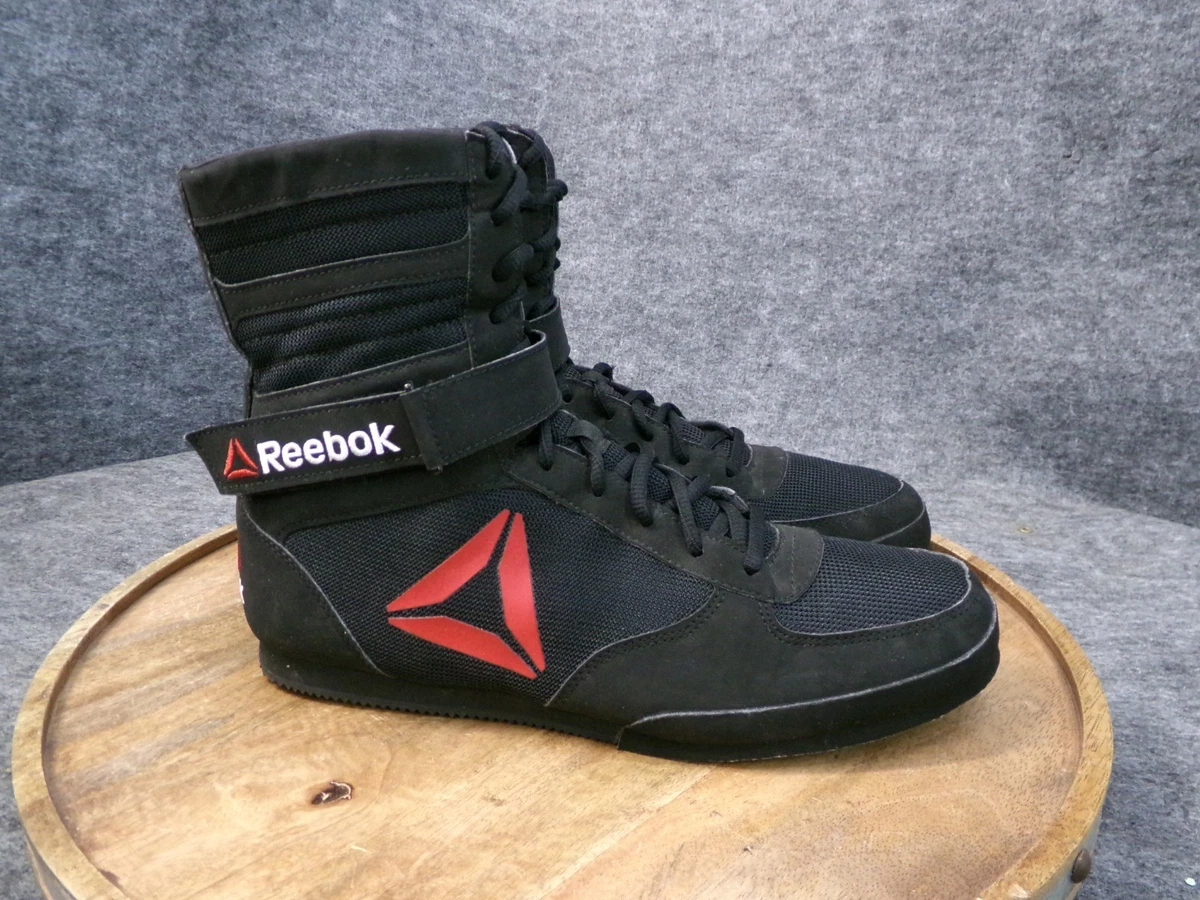 Mens Reebok Boxing Boots Nubuck Black Red  Canelo Mayweather Size 10 Boxing High  main image 2