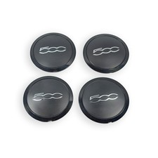 4x Nabendeckel für Fiat 500 133mm Nabenkappen Schwarz Matt Felgendeckel 51884863