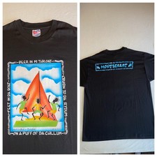 NEW Vintage 90s Montserrat Art to Wear T Shirt XL Hanes 50/50 Black USA Made