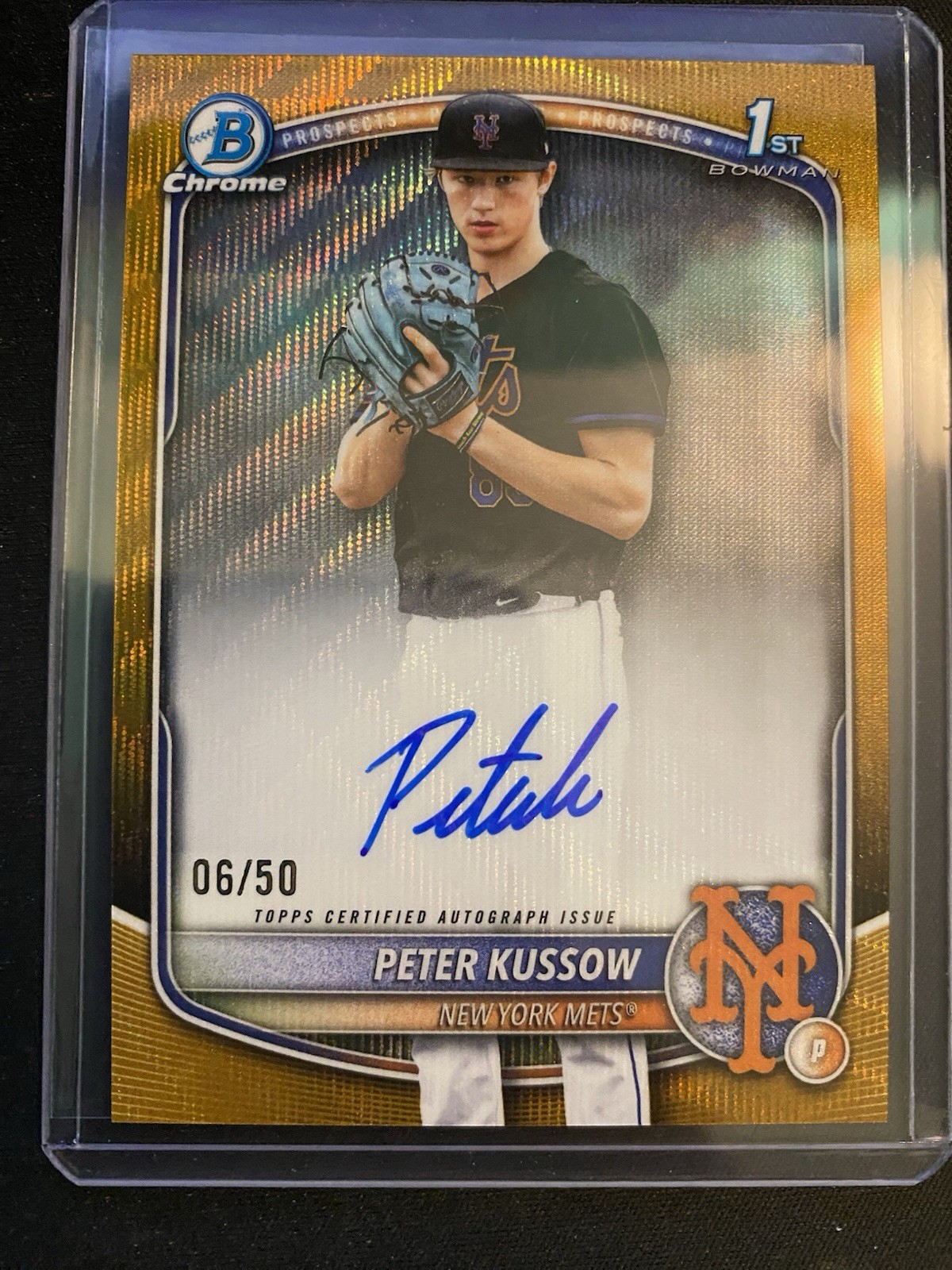 2025 Bowman Draft Chrome Peter Kussow Gold Wave Refractor Auto /50 RC 1st Bowman