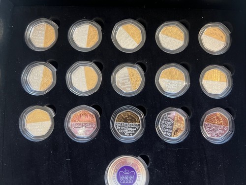 2022 Platinum Jubilee set 50p Dual Plated 24ct Gold and Silver