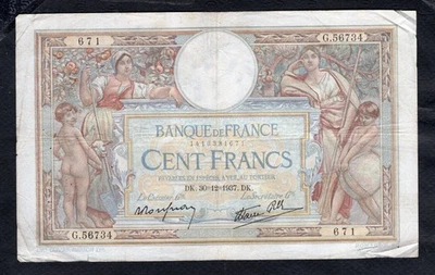 Un billet de 100 Francs Luc Olivier Merson 30.12.1937 Etat TB - Photo 1/2