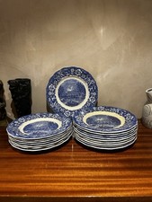 Lot de 16 assiettes plates anglaises bleues – Palissy England