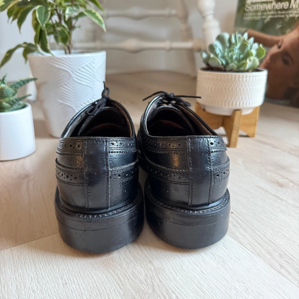 ¡De colección! Zapatos de Vestir Oxford Dexter Hechos en EE. UU. Para Hombres Cuero Negro Punta de Ala Brogue 8 D Foto 3 de 4