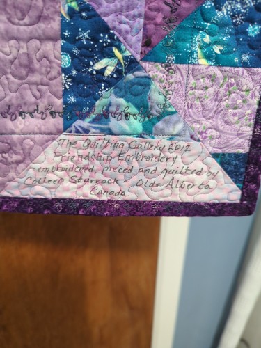Handmade Quilted Fabric Art Wall Hanging Friends Are Flowers In Garden of Life - Picture 9 of 16