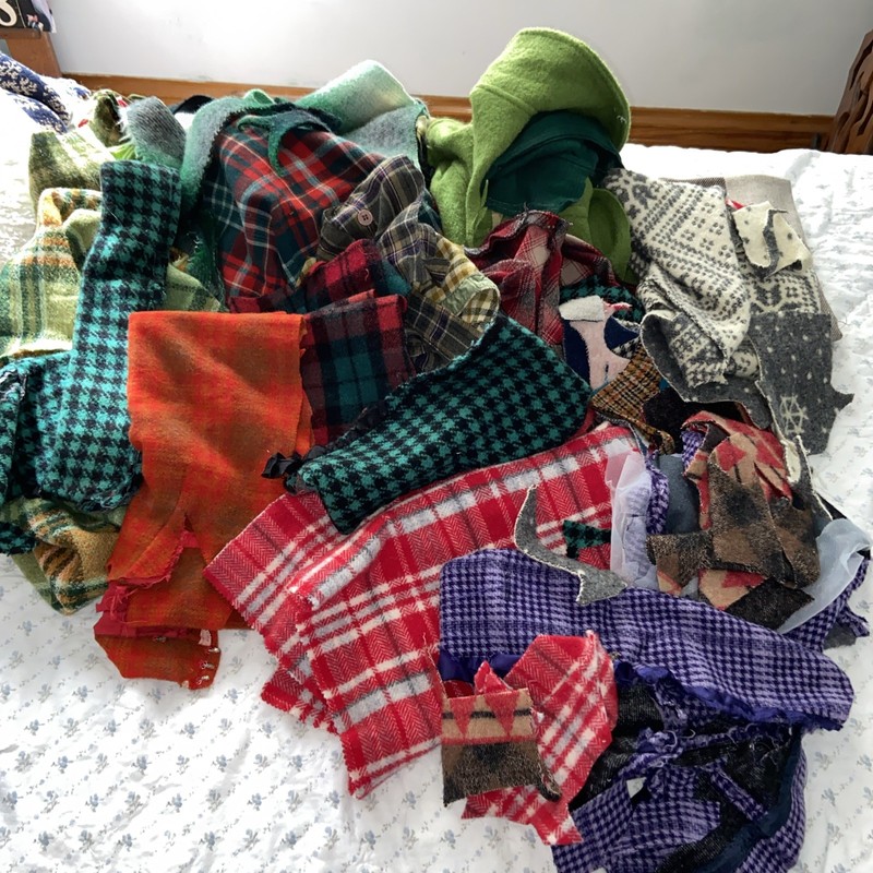 Vintage Scrap 100% Wool Fabric Pendleton And More 