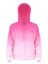 VICTORIA'S SERET PINK IVY FLEECE CAMPUS FULL-ZIP HOODIE PINK SIZE LARGE