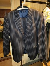 Alfred Brown Men's Designer Wool Suit 40S And Trousers 34S