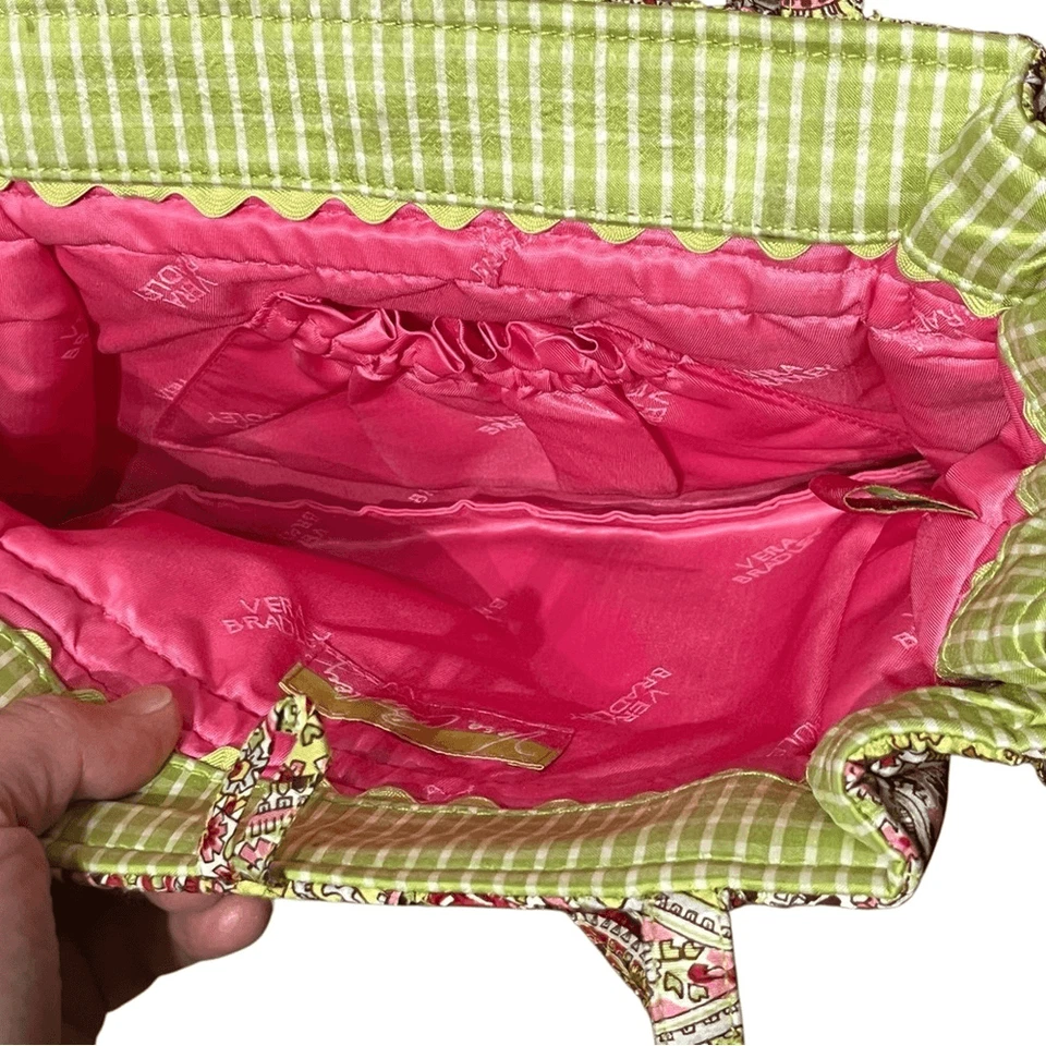 Vera Bradley Silk Paisley Print Lime Green Women's Bag - Image 3 of 4