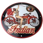 Vintage Indian Motorcycles Sign - Porcelain Gas Pump Service Station Sign