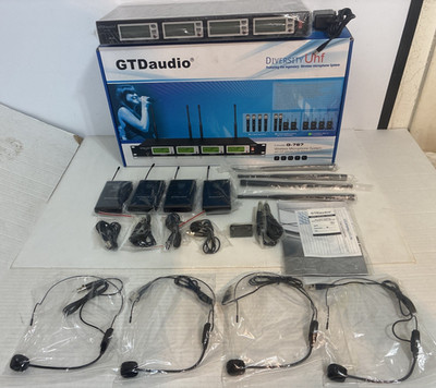 GTD Audio G-787 Professional 4 Channel UHF Wireless Microphone System Receiver