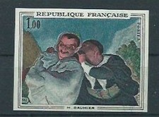 France - Mail 1966 Yvert 1494 Without perforation * Mh Painting