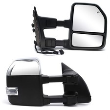 Towing Mirrors for Ford F250 F350 F450 F550 Power Heated Turn Signal Chrome Cap