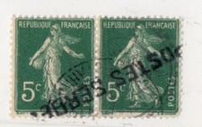 FRANCE!PAIRE de Timbres Semeuse SURCHARGE des Postes SERBES à Corfou depuis 1917