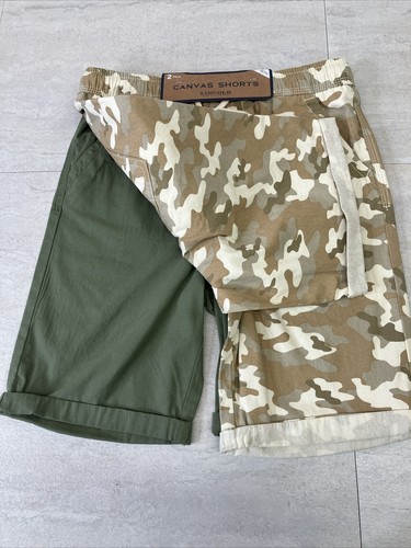 2 Pack Lincoln Outfitters Boys Size 14 Camo Green Shorts 1 Pair Solid Green
