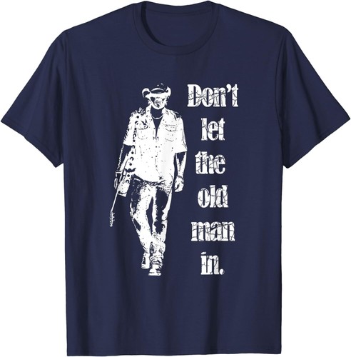 Don't Let The Old Man In Vintage Walking With A Guitar Unisex T-Shirt - Picture 3 of 5
