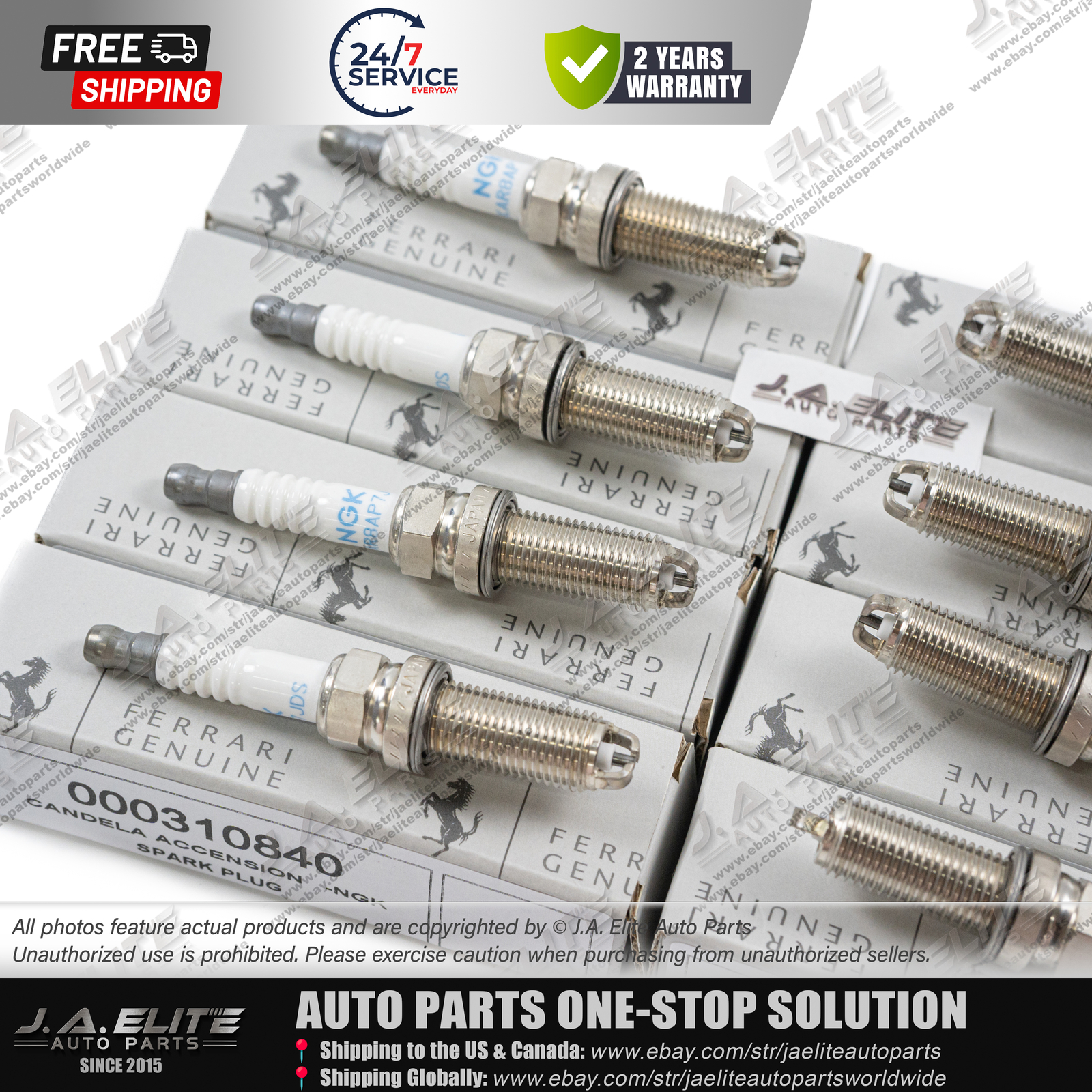 8pcs Genuine Spark Plug for Ferrari F488 California T Portofino Roma, OEM:310840