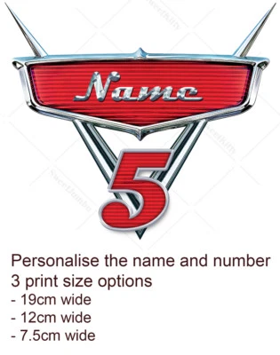 SWEETJUMBO Cars Movie Badge Logo Cake Decoration Topper Personalised Edible Icing