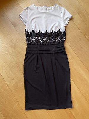 Favolook MiniKleid Mit Schlitz Hinten Schwarz Weiss In Größe M