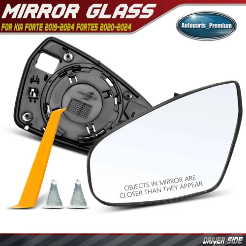 Left Driver Side Mirror Glass Non-Heated for Kia Forte 2019-2024 Forte5 20-24