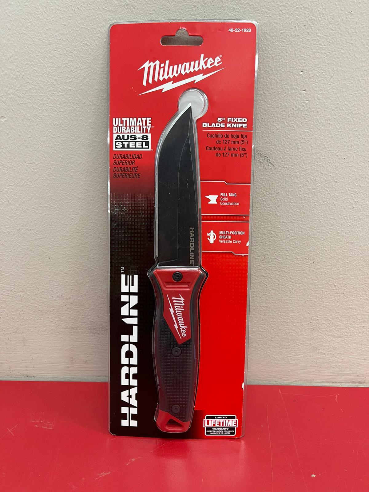 Milwaukee 5 in. Hardline AUS8 Steel Fixed Blade Knife 45242502806 eBay