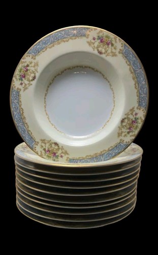 Vintage Noritake China Chevonia 11 Rimmed Soup Bowls Made In Japan - Picture 4 of 5
