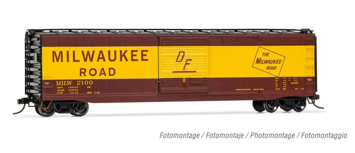 Железнодорожный товарный вагон Rivarossi Milwaukee Road, работающий в масштабе №2 HO, Вагон HR6584B