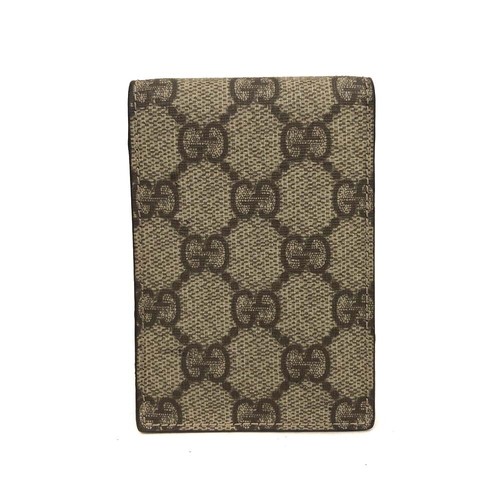 GUCCI GG Supreme PVC Notebook Cover Case w/Ballpoint Pen Beige/2BE0083