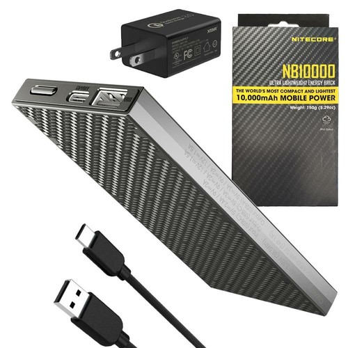 Nitecore NB10000 Ultra-Slim Dual-Output USB-C Powerbank w/3Amp USB Wall Adapter - Bild 1 von 12