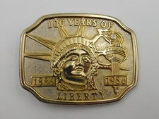 100 Years of Liberty / Statue of Liberty Belt Buckle Gold Silver 1886 - 1986
