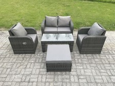 Fimous Wicker PE Rattan Garden Furniture Set with Outdoor Sofa Reclining Chairs