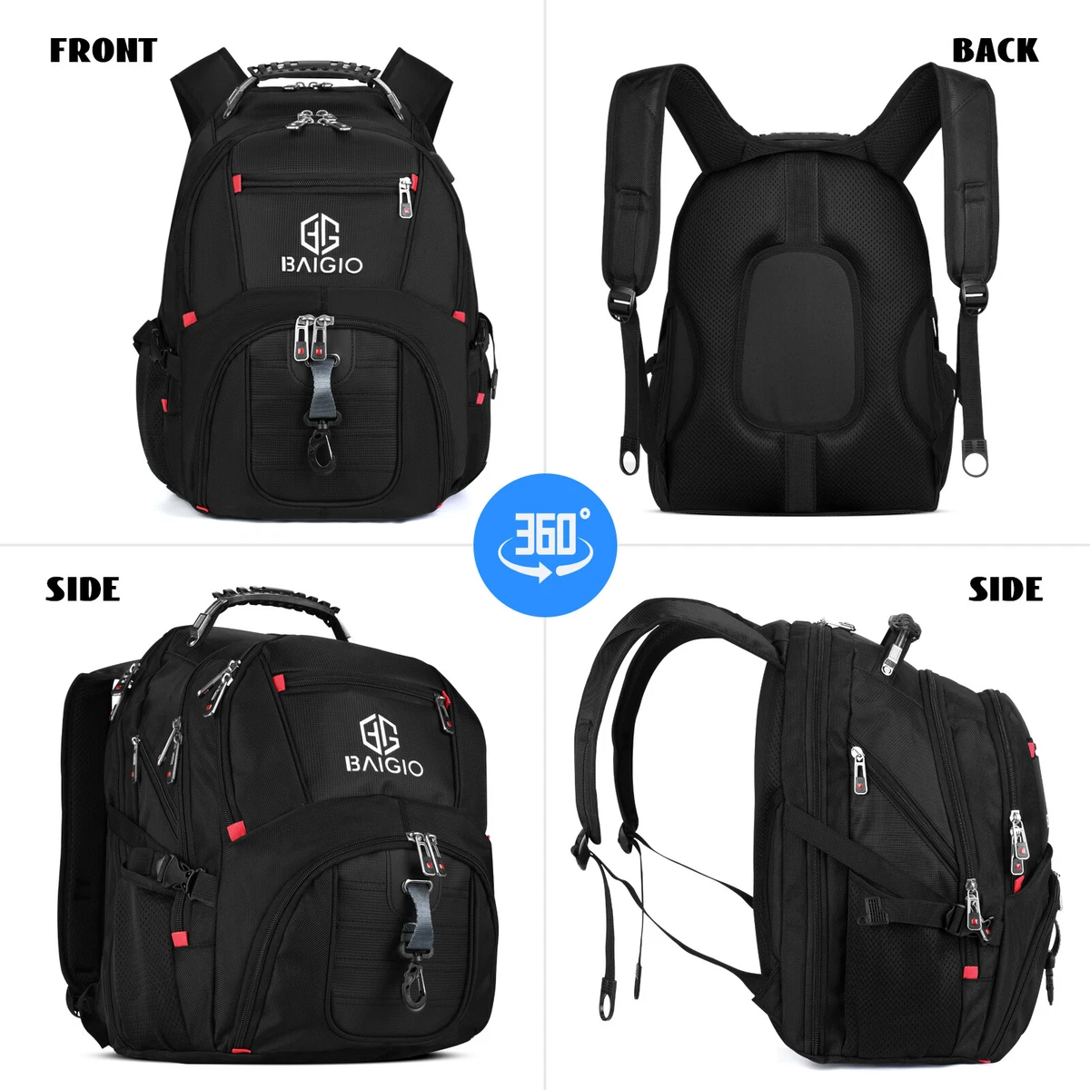 50L Mens Laptop Backpack Large Waterproof Travel School Business Shoulder Bag