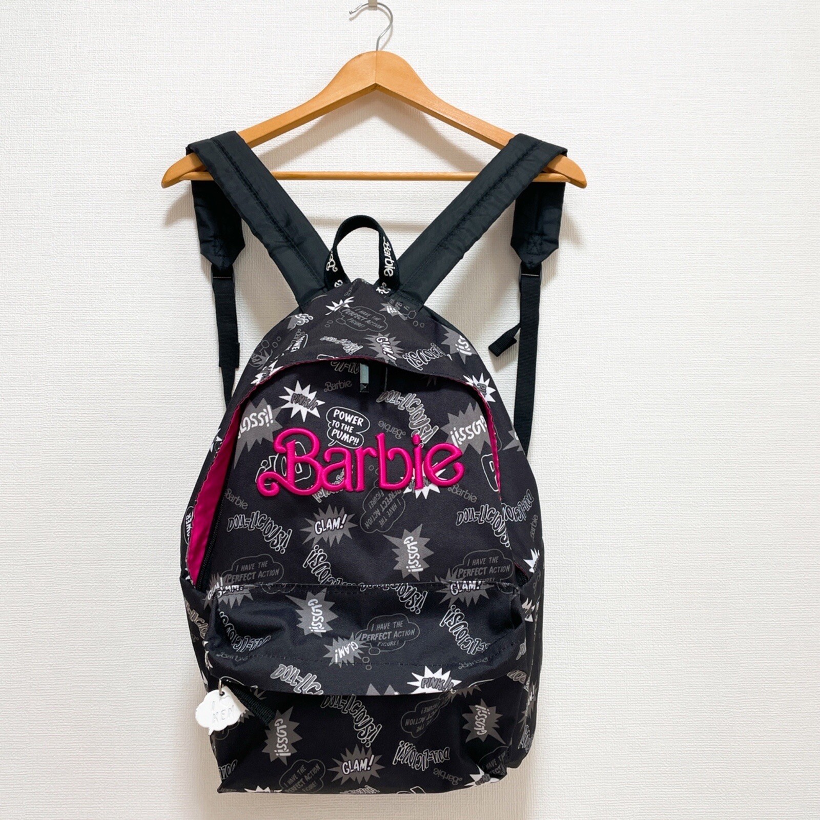 Barbie Logo Embroidery Backpack School Bag Black Woma… Gem