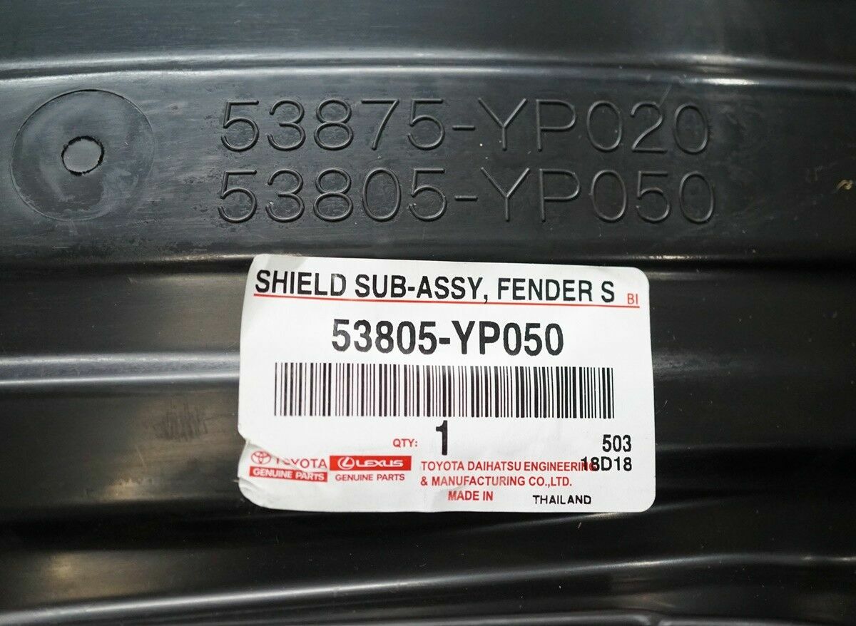 Genuine Right side Shield Sub Assembly Fender Toyota Part No