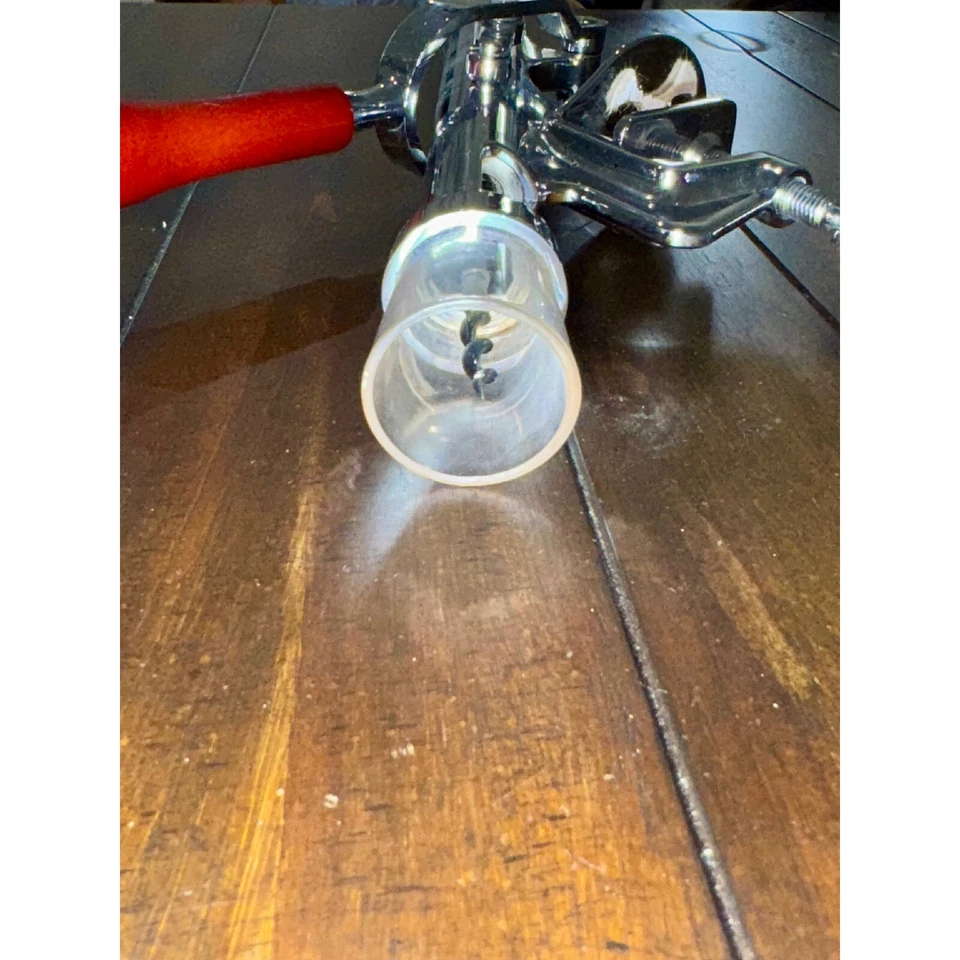 Abridor de botellas de vino de colección removedor de corchos montaje en mesa mango de madera barra herramienta Foto 4 de 4