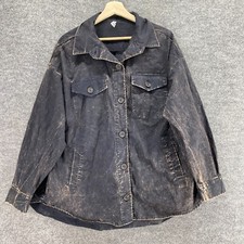 Zenana Jacket Women L Black Button Up Collare...
